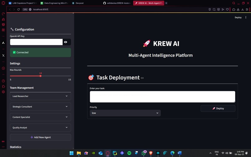 KREW -  Autonomous AI Agent Organisation – screenshot 2