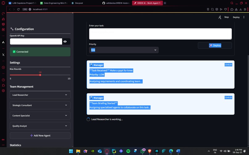 KREW -  Autonomous AI Agent Organisation – screenshot 3