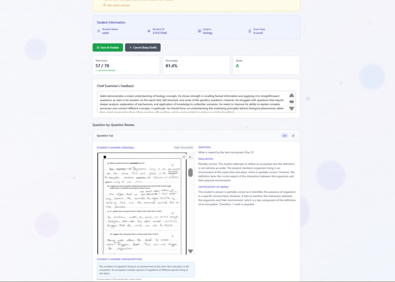 AI-Powered Exam Paper Evaluator with Intelligent Feedback – screenshot 1