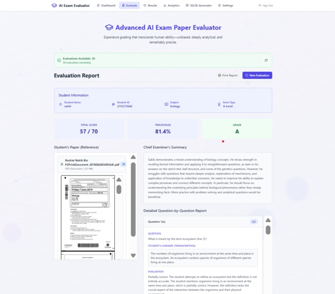 AI-Powered Exam Paper Evaluator with Intelligent Feedback – screenshot 2