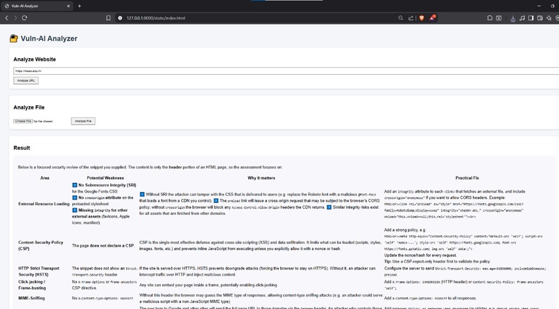 AI Vulnerability analyzer – screenshot 3