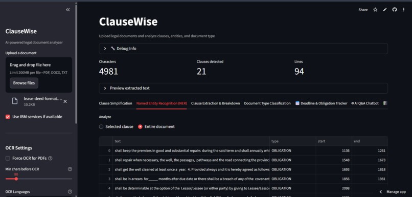 ClauseWise - AI Legal Document Analyzer – screenshot 2