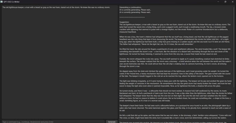 GPT-OSS Co-Writer – screenshot 1