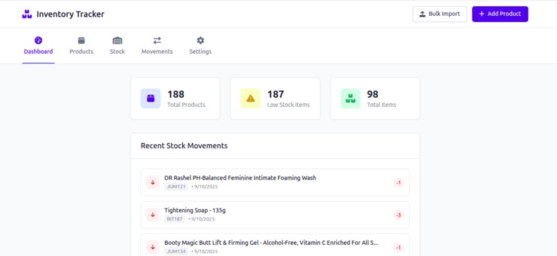 inventory tracker – screenshot 1
