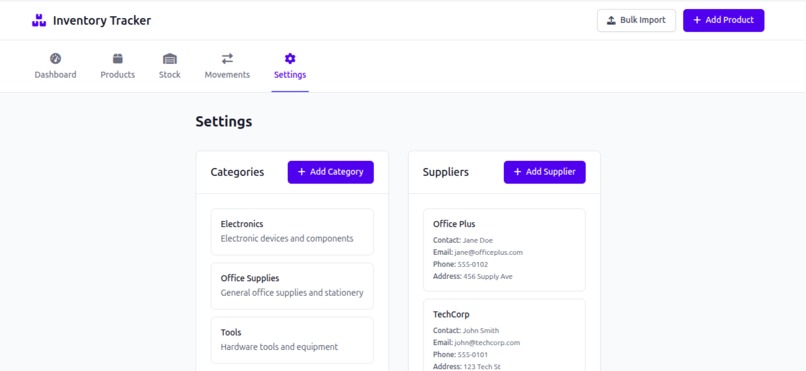 inventory tracker – screenshot 2