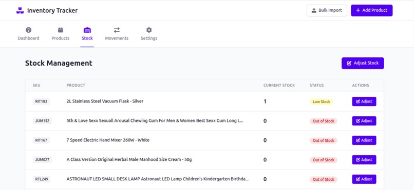 inventory tracker – screenshot 3