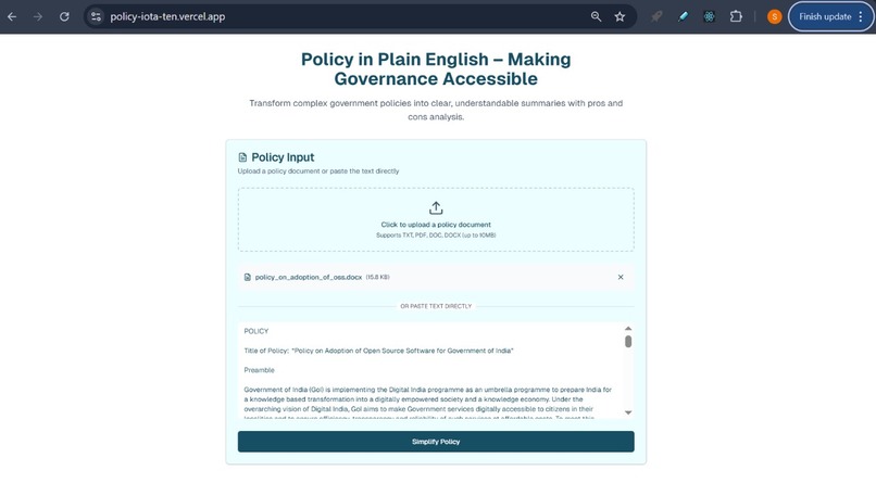 PolicySimplify – screenshot 2