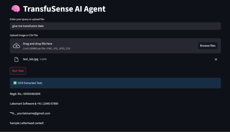 TransfuSense – screenshot 2