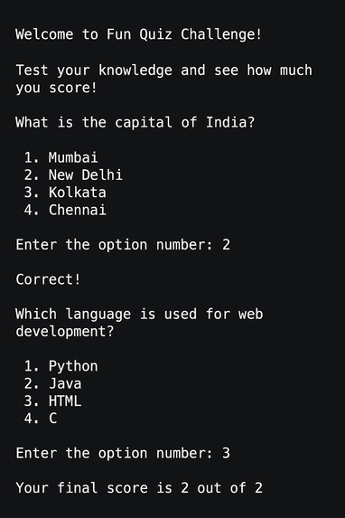 Fun quiz challenge  – screenshot 1