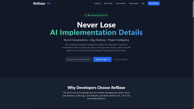 Refbase - Vibe coding knowledgebase management – screenshot 1