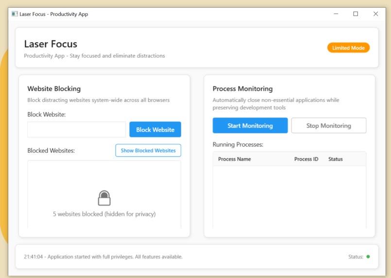 LaserFocus Productivity App – screenshot 1