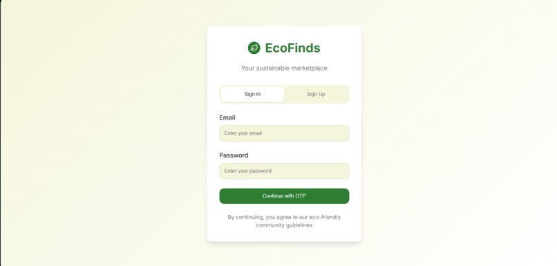 EcoFinds – Sustainable Second-Hand Marketplace – screenshot 1