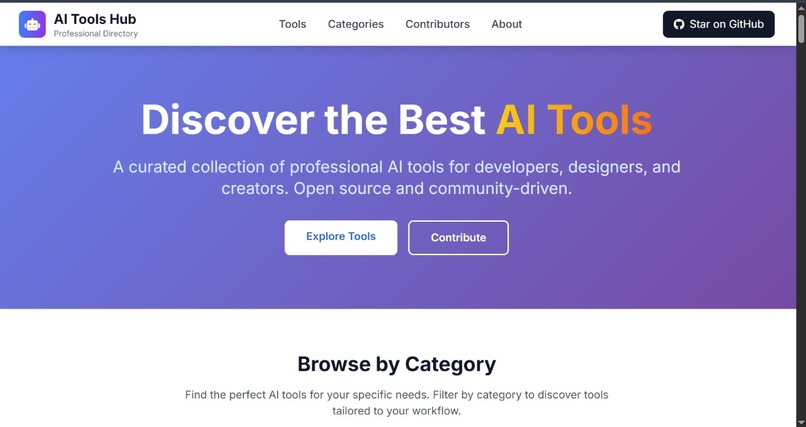 AI Tool Hub - Open source Contribution – screenshot 1