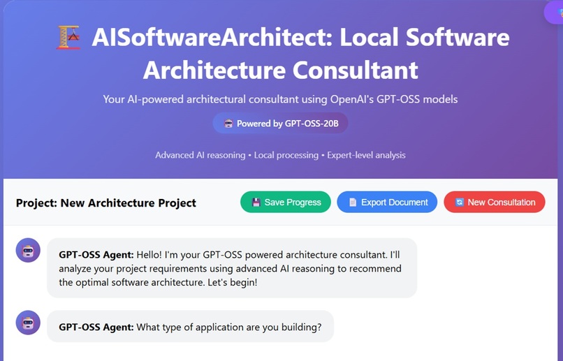 AISoftwareArchitect: Local Software Architecture Consultant – screenshot 1