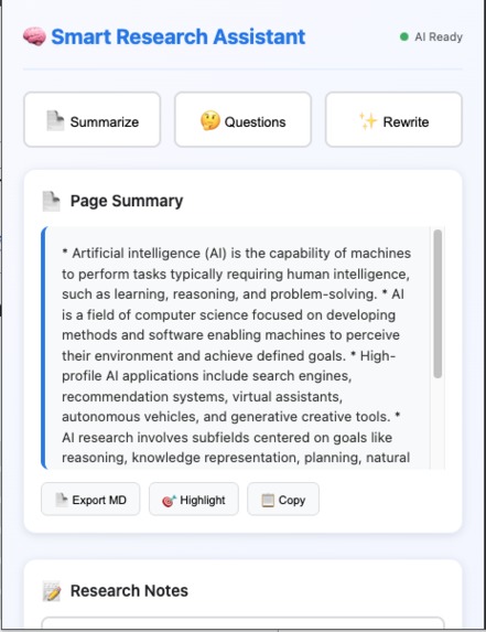 Smart Research Assistant – screenshot 2