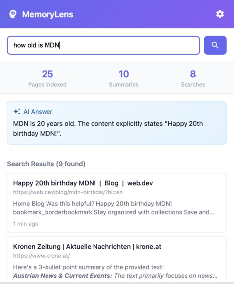MemoryLens – screenshot 2