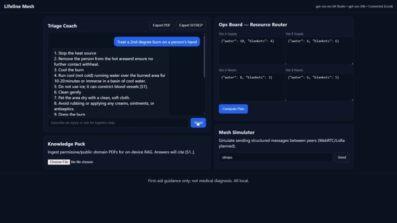 Lifeline Mesh — Offline Disaster Response Agent – screenshot 4
