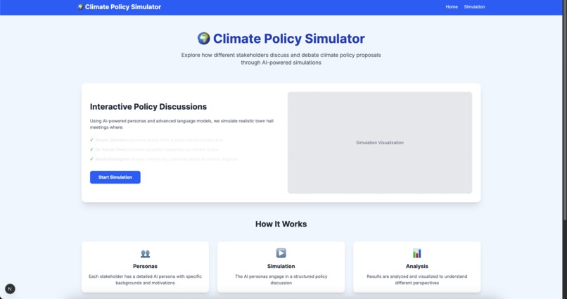 ConvergeAI - Climate Policy Simulator  – screenshot 1