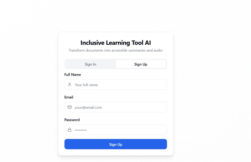 Inclusive Learning Tool AI – screenshot 1