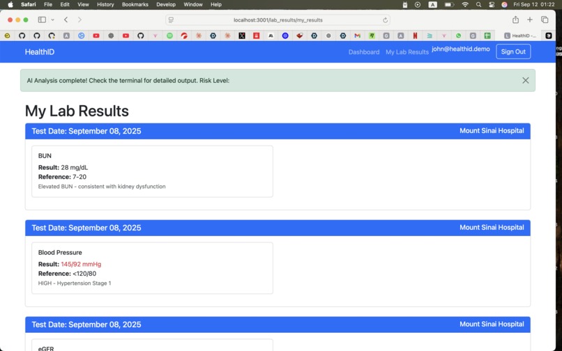HealthID – screenshot 1