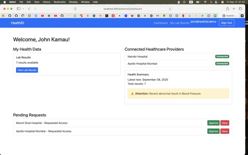HealthID – screenshot 2