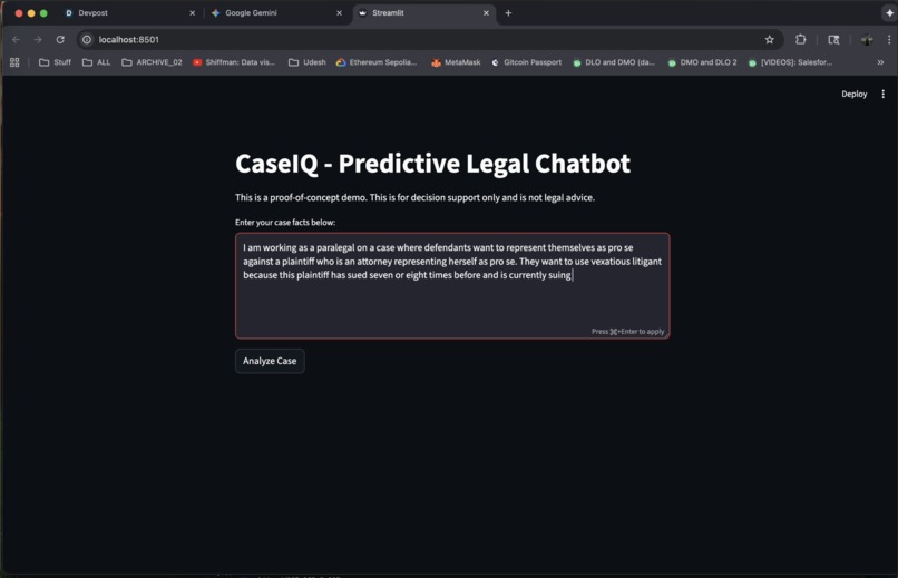 CaseIQ - Predictive Legal Chatbot – screenshot 1