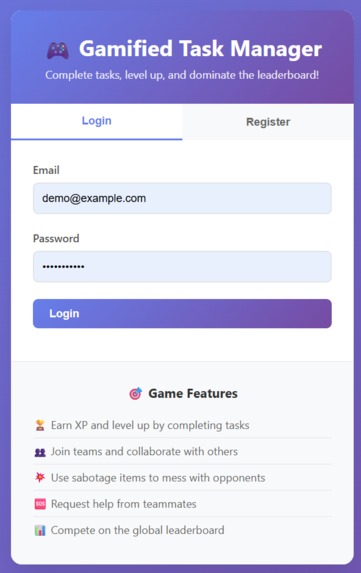 Gamified Task Manager – screenshot 2