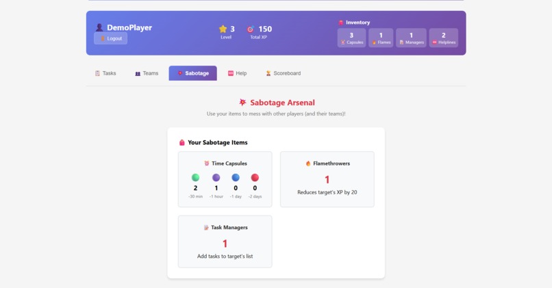 Gamified Task Manager – screenshot 3