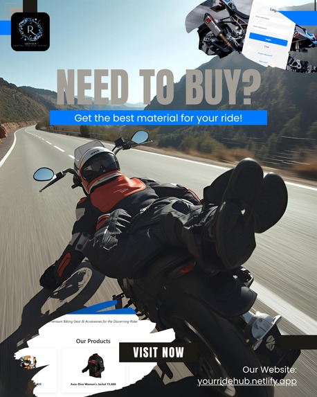 RideHub: Bike Accessories Portal with Excel-Based Login – screenshot 1