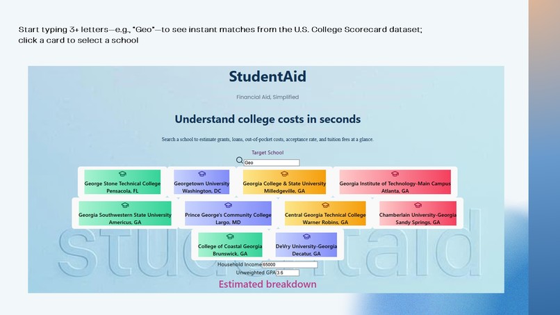 StudentAid: College Cost & Aid Estimator – screenshot 5