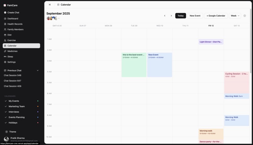 FamCare - Healthcare management RAG – screenshot 2