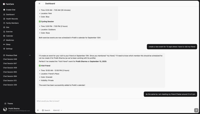 FamCare - Healthcare management RAG – screenshot 3