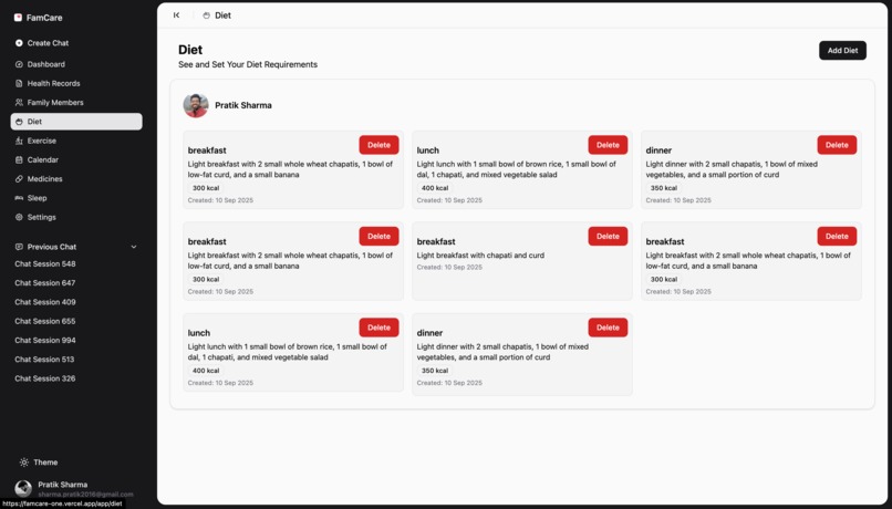 FamCare - Healthcare management RAG – screenshot 4