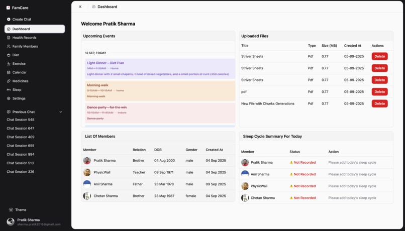 FamCare - Healthcare management RAG – screenshot 5