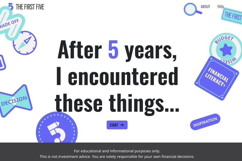 THE FIRST FIVE: The Post-Grad Financial Navigator – screenshot 1