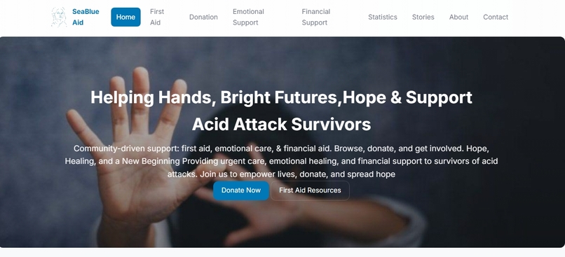 Sea Blue Aid – Acid Attack Survivors Support – screenshot 1