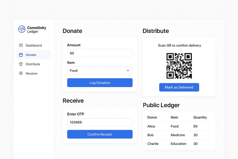 CommUnity Ledger - A Transparent Aid & Resource Platform – screenshot 1