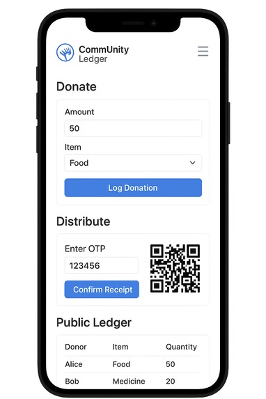 CommUnity Ledger - A Transparent Aid & Resource Platform – screenshot 2