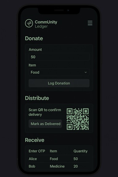CommUnity Ledger - A Transparent Aid & Resource Platform – screenshot 3