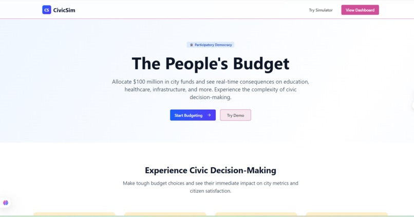 CivicSim — The People’s Budget – screenshot 1