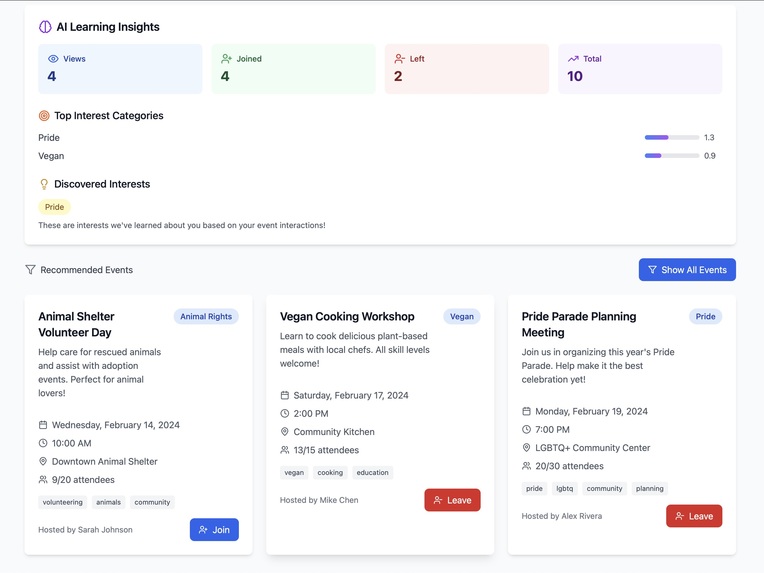EventHub – screenshot 2