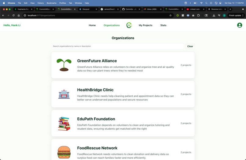Commit4Good – screenshot 2