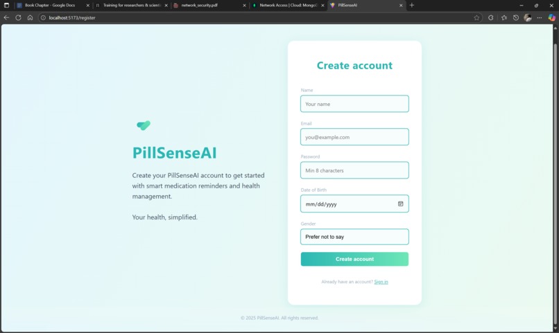 "PillSenseAI: Simplifying Meds, Protecting Health” – screenshot 1