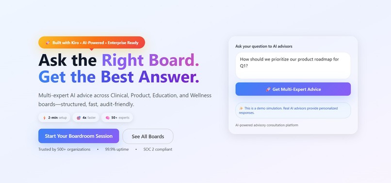AdvisorBoard: Multi-Expert AI Advisory Panels – screenshot 1