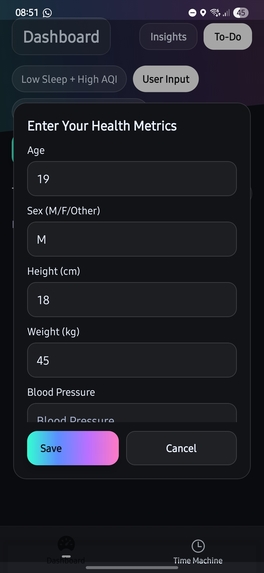 Personal Health Time Machine – screenshot 2