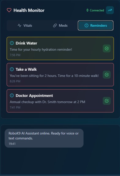 Sentient RoboK9 Control Center & Health/Environment monitor – screenshot 12