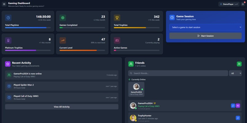 XION Gaming Hub Mobile gaming dashboard with XION blockchain – screenshot 1