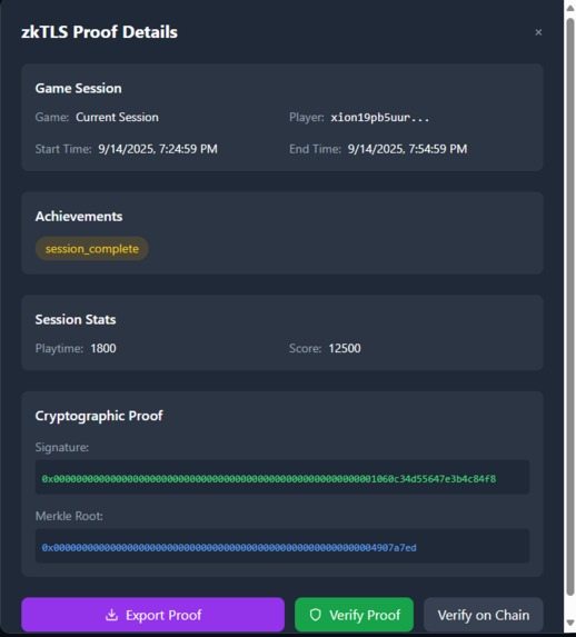 XION Gaming Hub Mobile gaming dashboard with XION blockchain – screenshot 2