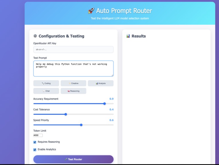Auto llm Selector – screenshot 1