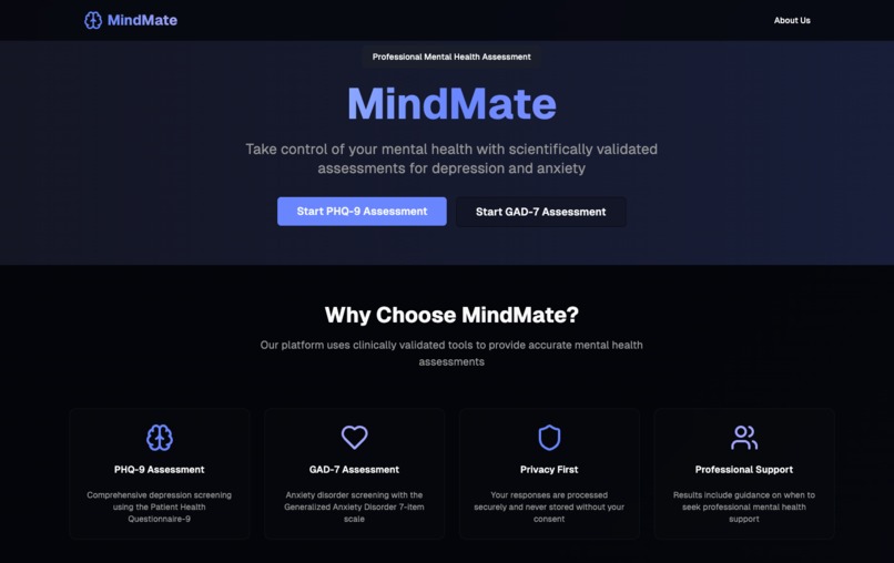 MindMate: AI-Powered Mental Health Screening & Support App – screenshot 4